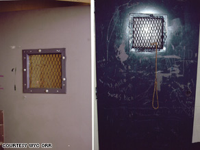 Children forced into cell-like school seclusion rooms.... Art.SECLUSION-ROOM-DOOR-PIC