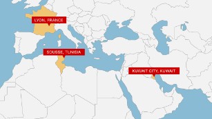 TERROR ATTACKS ON 3 CONTINENTS; ISIS CLAIMS RESPONSIBILITY IN TUNISIA, KUWAIT 150626091446-map-terror-attacks-06-26-medium-plus-169