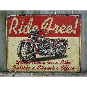 Deco plaques fer ou plaque emaillee  Plaque-tole-publicitaire-ride-free-biker-harley