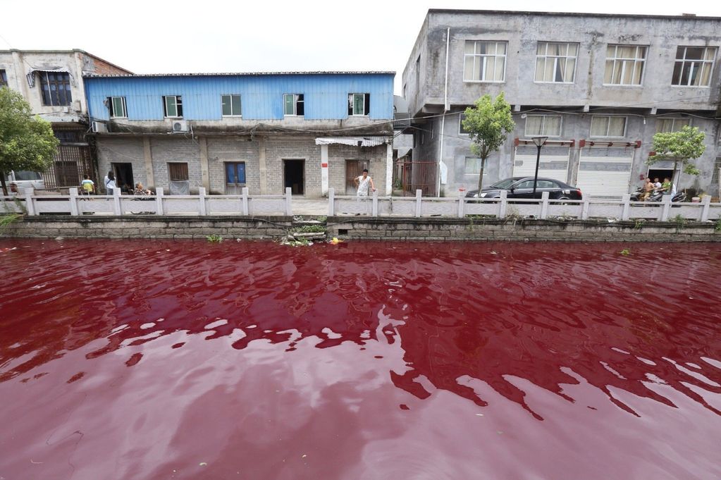 River In China Turns Blood Red Blood-river