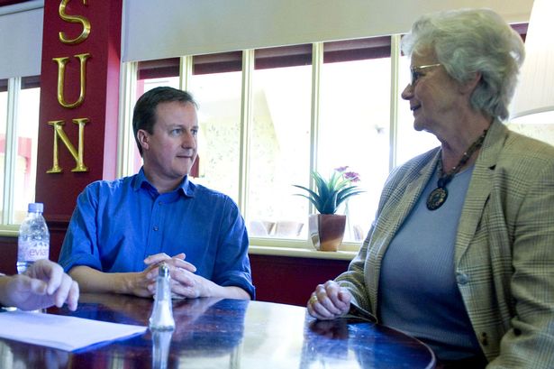 David Cameron's MUM joins the fight against Tory cuts in campaign to save children's centres  David-Cameron-with-his-mother-Mary-Cameron