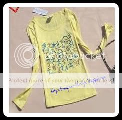 [现货] 清怆亏本价...新货2010上现...真人示范 15-longshirt-yellowpink