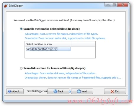 Khôi phục hình ảnh hoặc file đã xoá với phần mềm DiskDigger  RC10