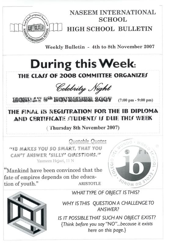 Weekly Bulletin #1 (4th -8th November) WeeklyBulletin1-page1