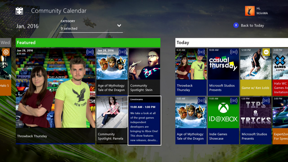 Το Community Calendar διαθέσιμο στο Xbox One Xbox-Community-Calendar-Hero-Image-938x528