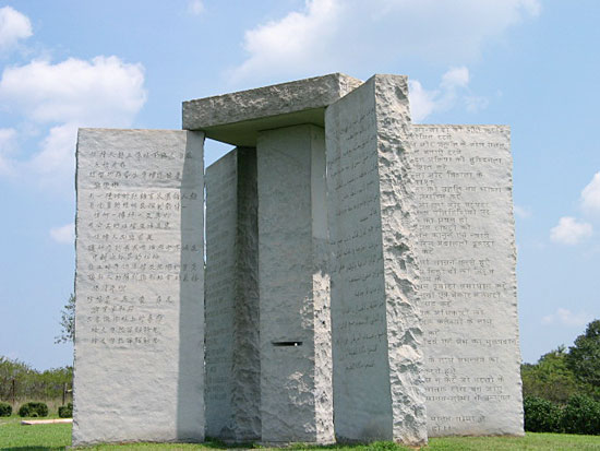 Georgia Guidestones Officially Updated with the Year 2014.... and then removed. WTF? Georgia_Guidestones