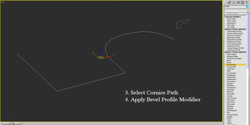 Creating Cornice with Bevel Profile Modifier Cornicestep03