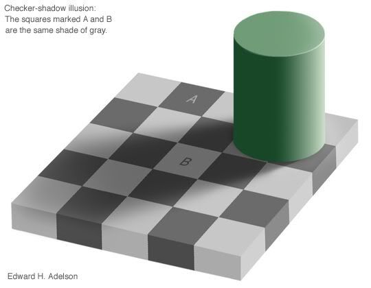 Weird colour illusion Checkershadow-AB