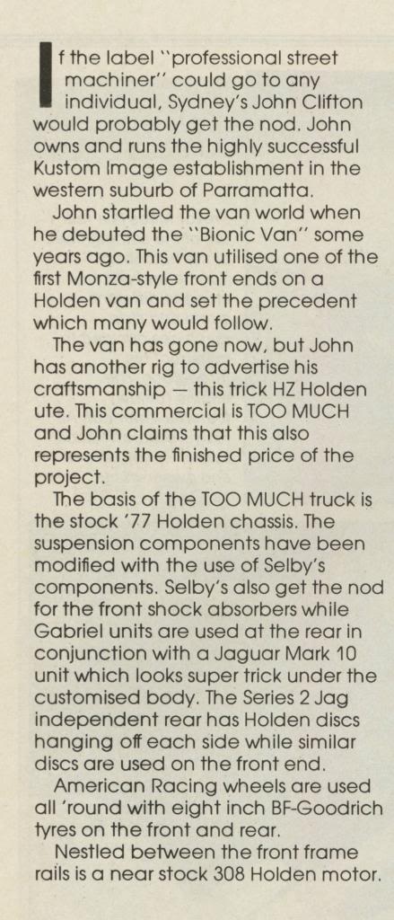 Tooooo Much / Tangerine Dream - John Clifton, Kustom Image TOOOOOMuchSMVWDec81Jan82P56-Copy2