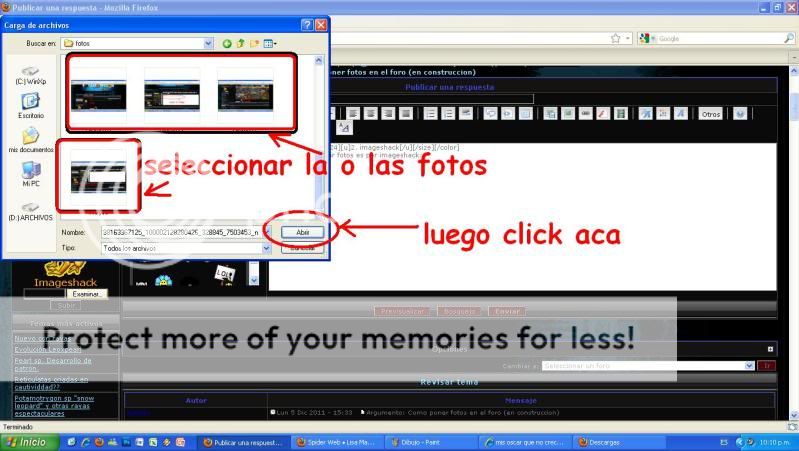 Como poner fotos en el foro Image2