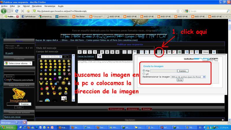 Como poner fotos en el foro Imagens3