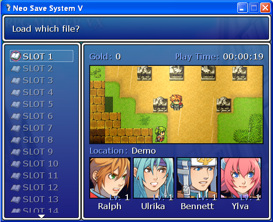 [RPG VX]  NEWS Neo Save System VI Image1