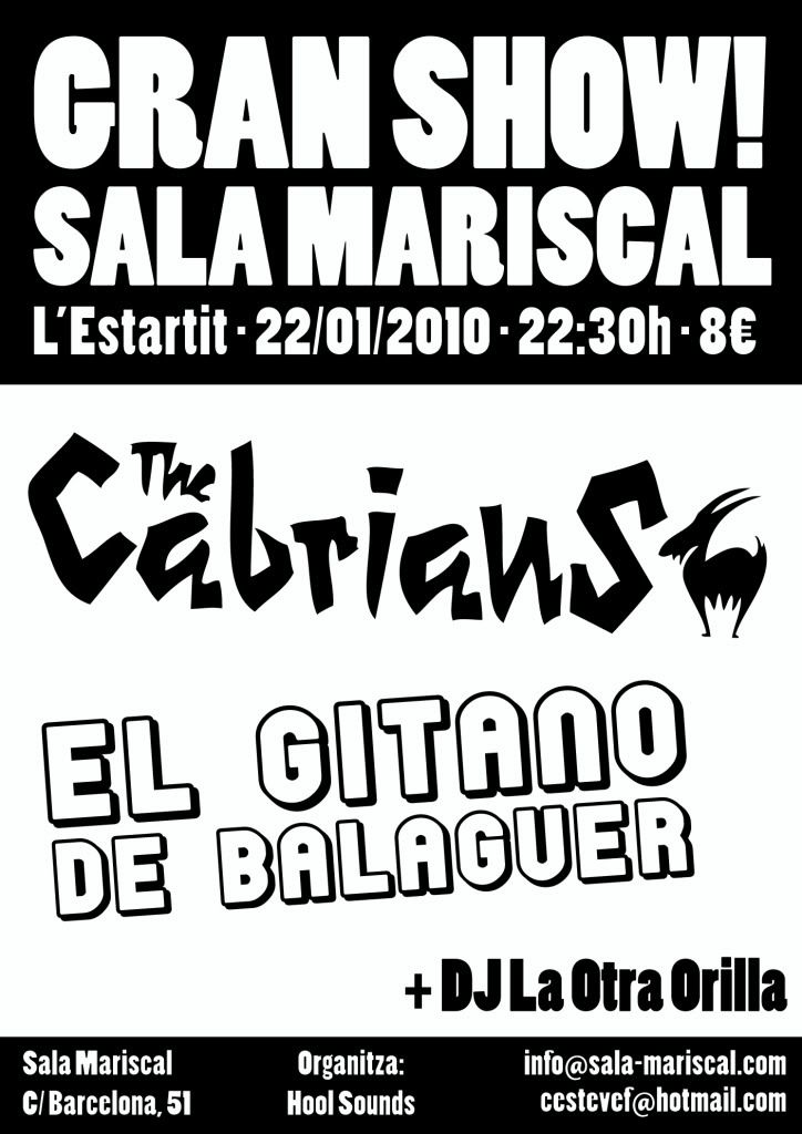 THE CABRIANS + EL GITANO DE BALAGUER A L'ESTARTIT! Mariscalgran