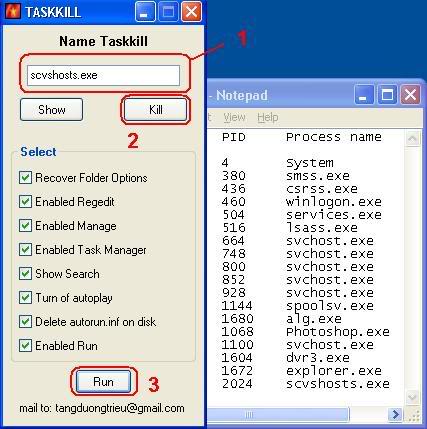 Diệt Virus, trojan, keylog... bằng tay. (với sự hổ trợ TASKKILL) 13-1