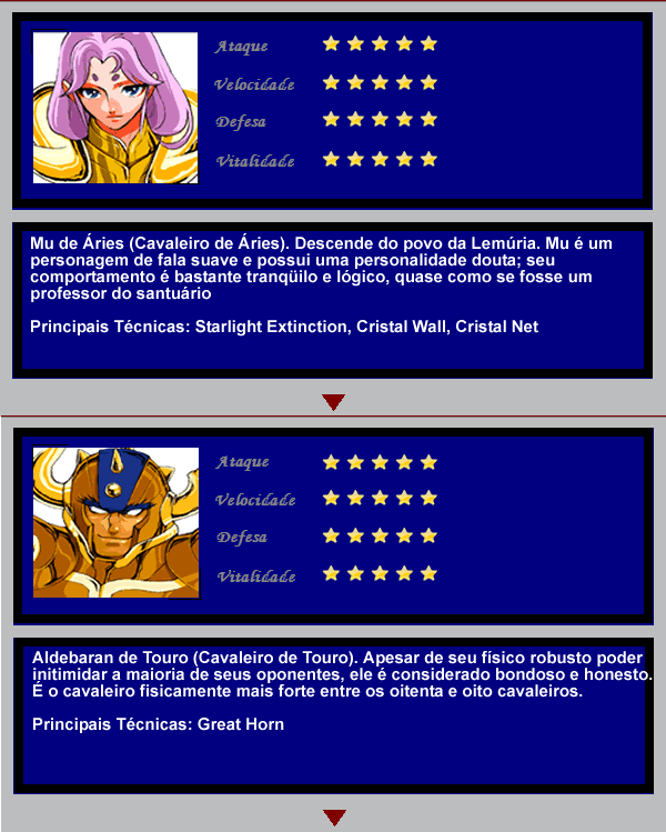 Lista de Personagens SaintSeiyaA