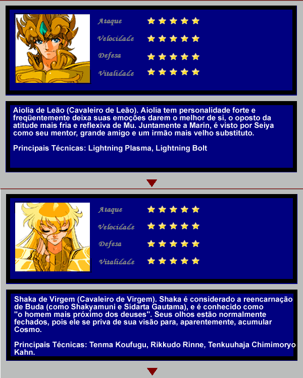 Lista de Personagens SaintSeiyaC