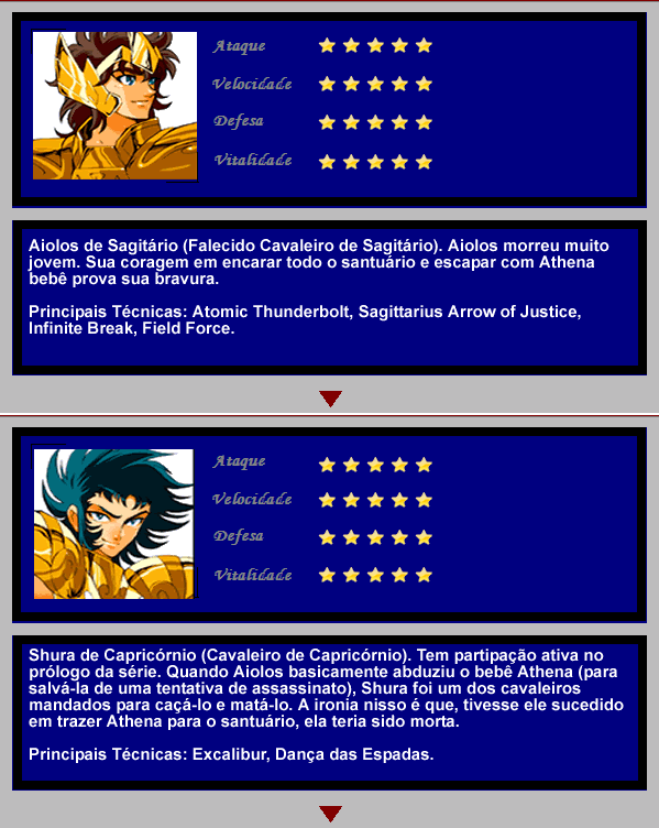 Lista de Personagens SaintSeiyaE