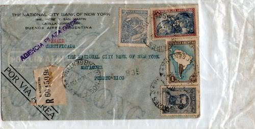 Ventas en ebay enero 2011 1940MAYAGUEZPUERTORICOCOVERWITH4ARGENTINASTAMPS26