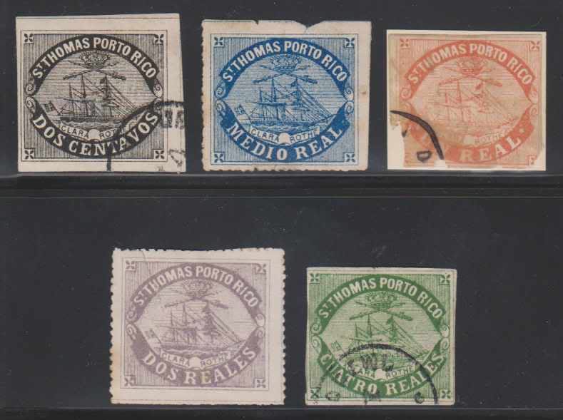 Ventas en ebay junio 2011 PUERTORICO1869STTHOMASLOCALCLARAROTHE5SINGLES107