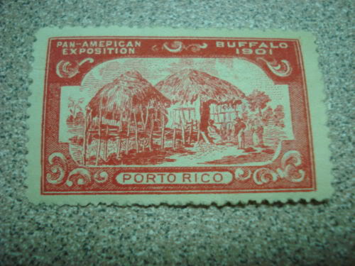 Ventas en ebay octubre 2011 PUERTORICOPORTOPANAMERICANEXPOSITIONBUFFALO1901REDLABELPOSTERSTAMP24