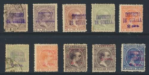 Ventas en ebay julio 2011 PUERTORICOVARSMNHUSEDWARTAXSTAMPSWOVERPRINTS33