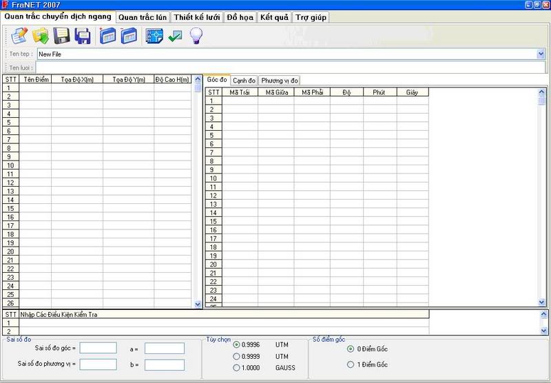 PHẦN MỀM BÌNH SAI LƯỚI TỰ DO FraNET 2007  Untitled2111