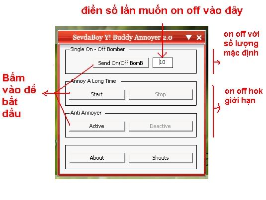 Phần mềm làm yahoo on-out liên tục Onoff