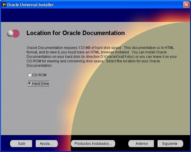 Instalacin de Oracle 8i para Windows XP F