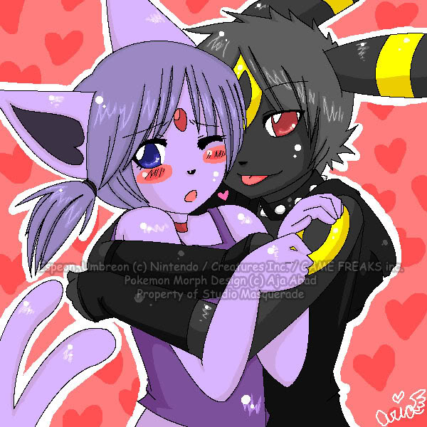 this is me and magentas fav pokemons ___Umbreon___Espeon_Morph____by_pol