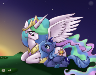 Vos plus jolies images. - Page 2 Celestia_and_luna_by_platina_jolteon-d3fr68t