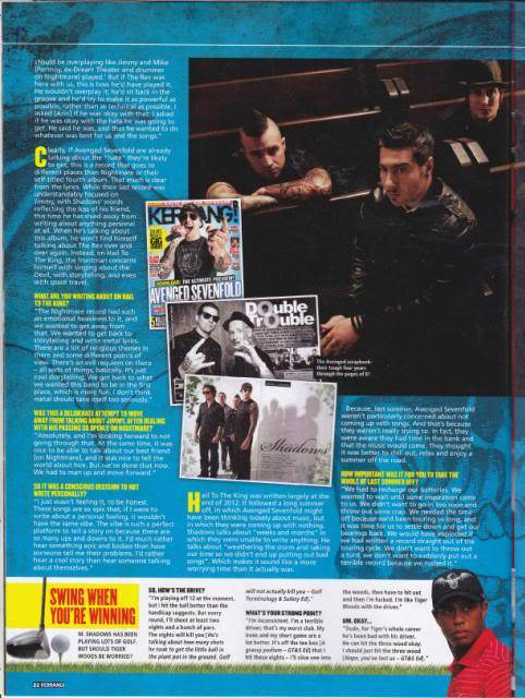 Avenged Sevenfold featured in Kerrang (Scans inside) Scan0003