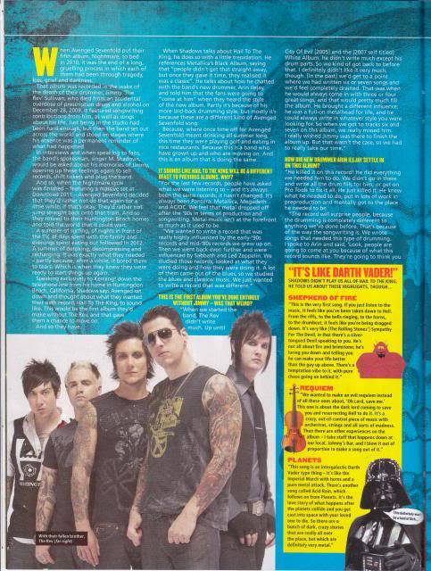 Avenged Sevenfold featured in Kerrang (Scans inside) Scan001