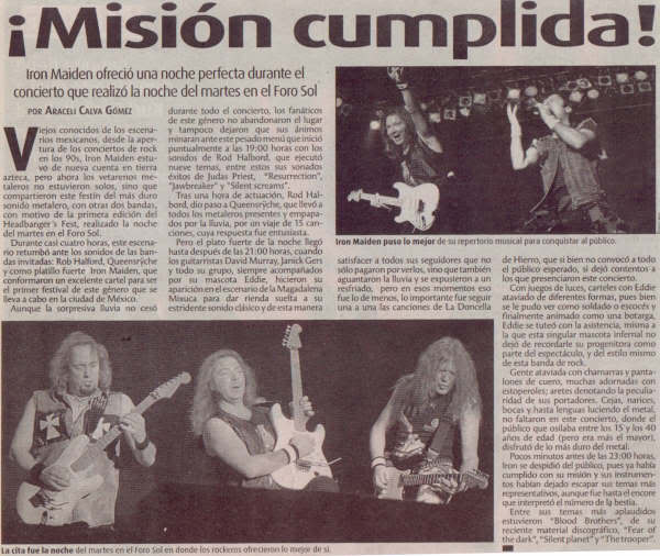 Reepost: Iron Maiden Mexico 2001 head banger\'s fest 2001 foro sol 1-16