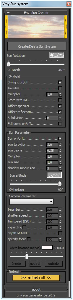 Vray Sun System Script VraysunSystem