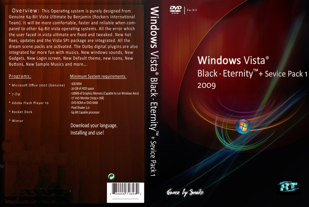 Windows Vista Black-Eternity February 2009 Edition x64 (Genuine Version)* 1