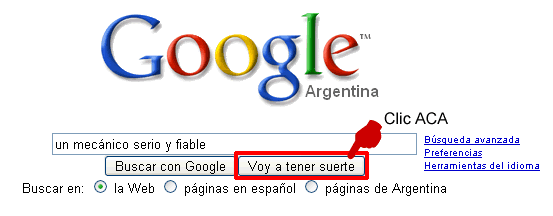 Respuestas curiosas de Google Tener_suerte