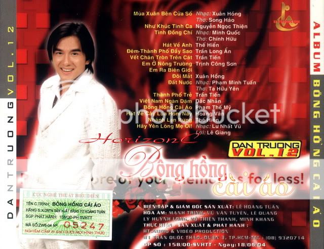 [Album] Đan Trường Vol 12 - Bông Hồng Cài Áo (2004) [FLAC] Vol12Back