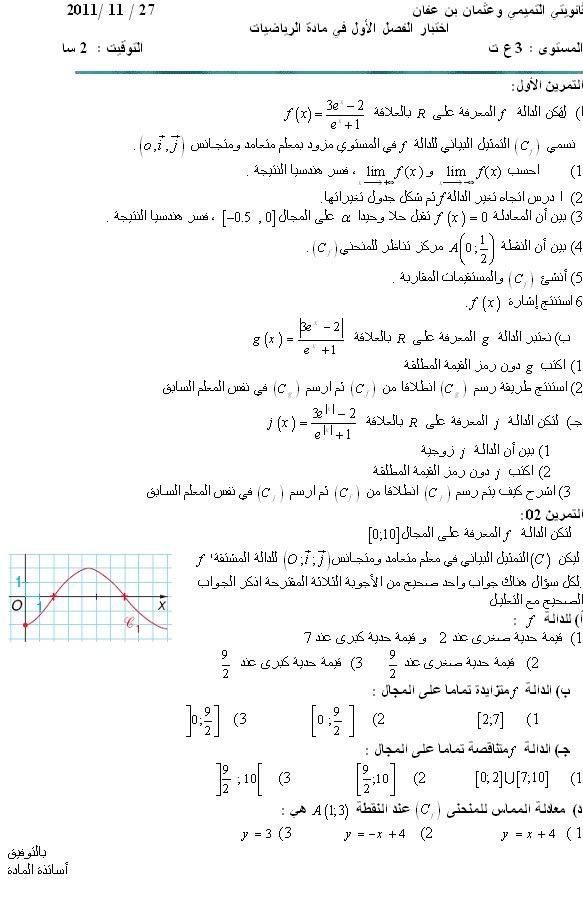 اختبار الفصل الاول 2011/2012 التميمي EXAMAN1