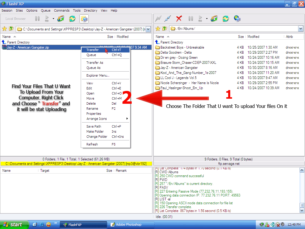 FlashFXP Explanation Lesson,   FlashFXP 8