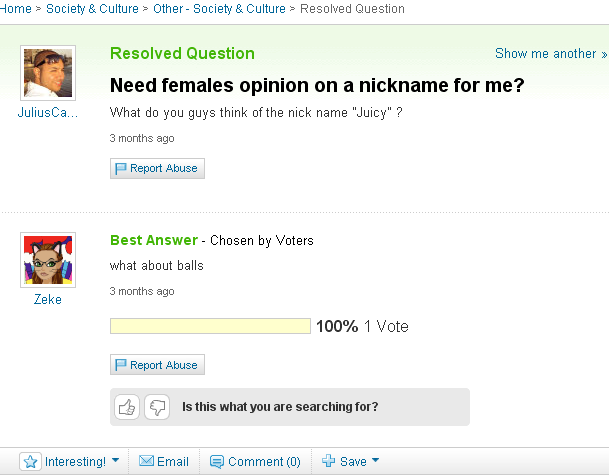 Hilarious Questions And Answers At Yahoo Answers D9b5e122bc6efe00d630c8996855a67b