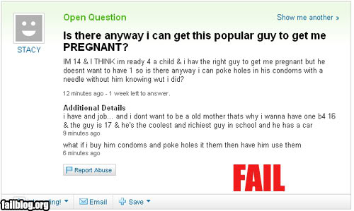 Hilarious Questions And Answers At Yahoo Answers Yahooanswers_pregnancyfail