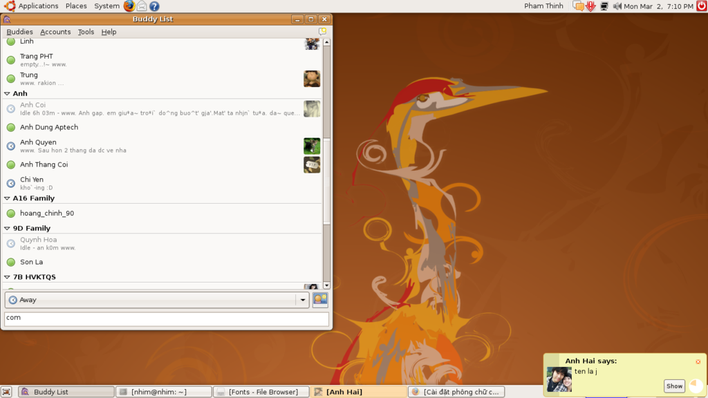 Hôm nay tớ vừa cài Ubuntu Screenshot