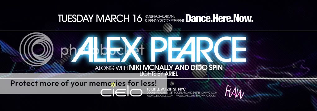 Tues Mar 16th | Dance.Here.Now. Presents Alex Pearce @ Cielo DHN031610b