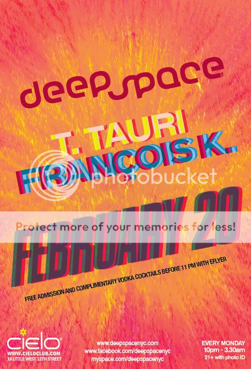 Deep Space : Feb 2012 Line Up : : Francois K & Guests : Cielo Feb20DeepSpaceFLyer