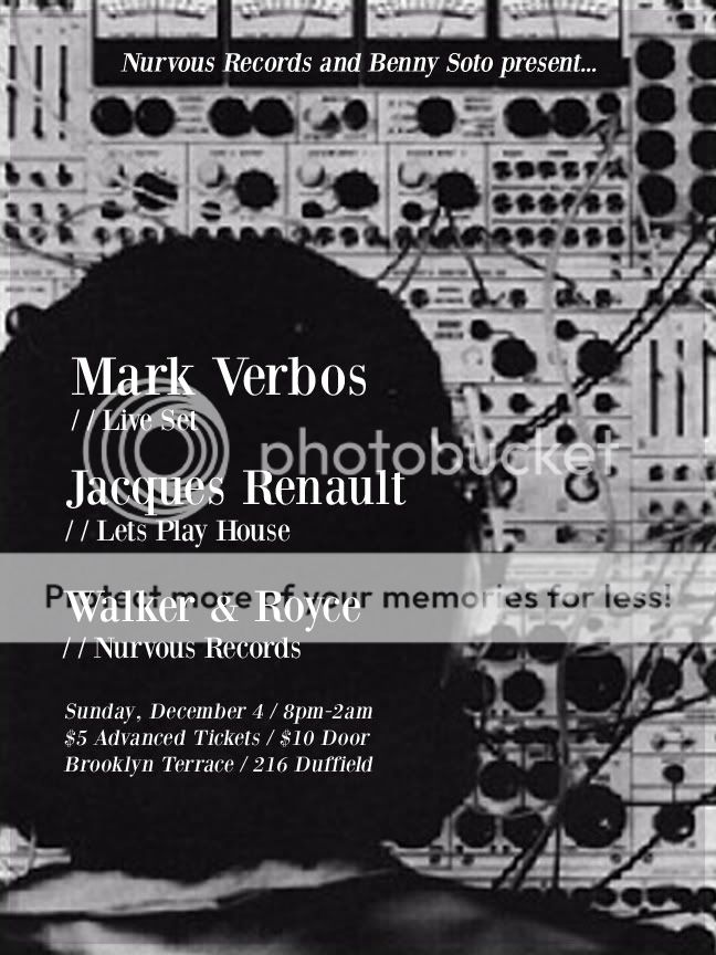 Nurvous Records ~ Jacques Renault, Mark Verbos, Walker & Royce BKLYN!!! Nurvousoto