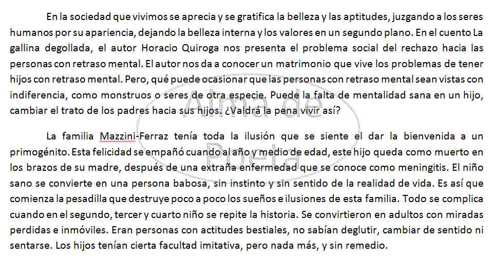 Problematica Social en La Gallina Degollada de Horacio Quiroga De Arthur López EnsayoParte1ArthurMLopez