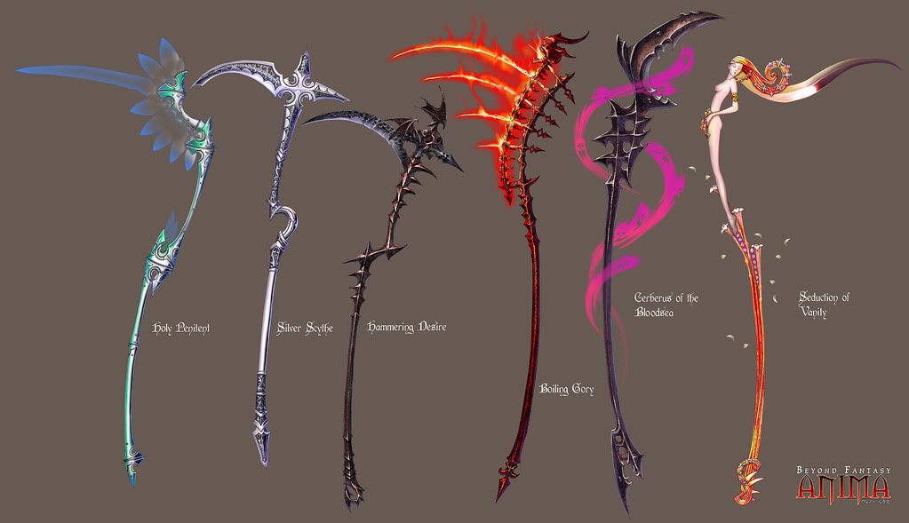 New Weapons for Sale Anima__Scythes_set_1_by_Wen_M