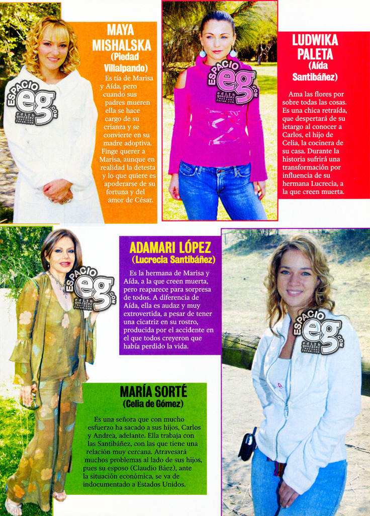 AdamariLopez - 2004-04-26. [ SCANS ] Los personajes de 'Mujer de Madera' MDMPresent2