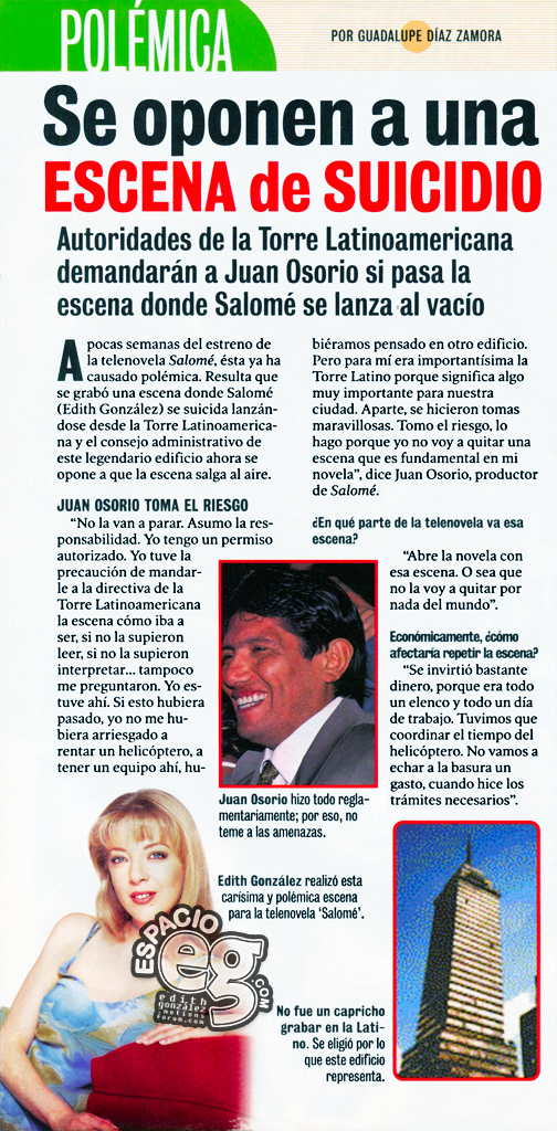 Salomé - 2001-10-01. [ NOTA & SCANS ] Polémica por la muerte de 'Salomé' Torre1