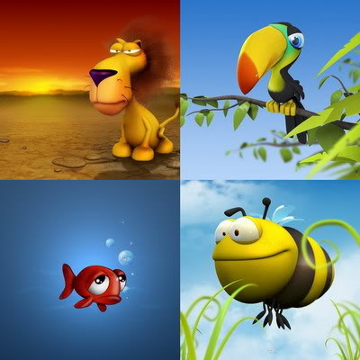 خلفيات طبيعية لسطح المكتب Collage-funny-3d-animal